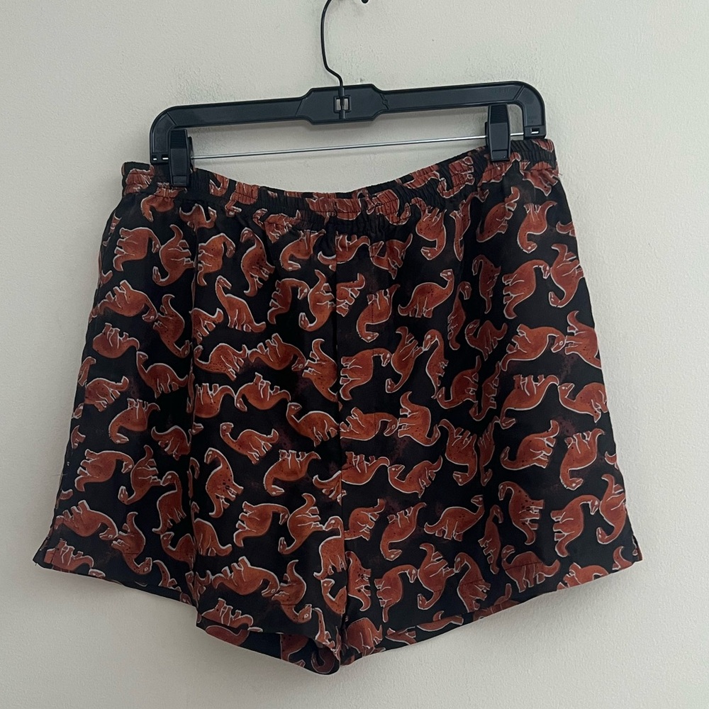 Silk Club men’s 100% Silk Dinosaur Print Shorts boxer